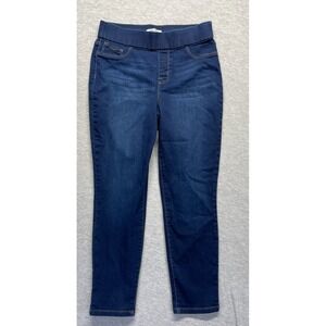 Nine West Heidi Crop Jeans Women's 10 Blue Denim Stretch Slim Skinny Leg Pull On